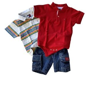 Tommy Hilfiger 4 piece shorts and polos bundle. Sizes 18 mo, 1-24 mo, 2/…
